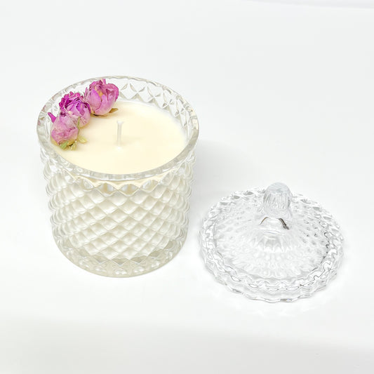 Clear Glass Geo Soy Candle